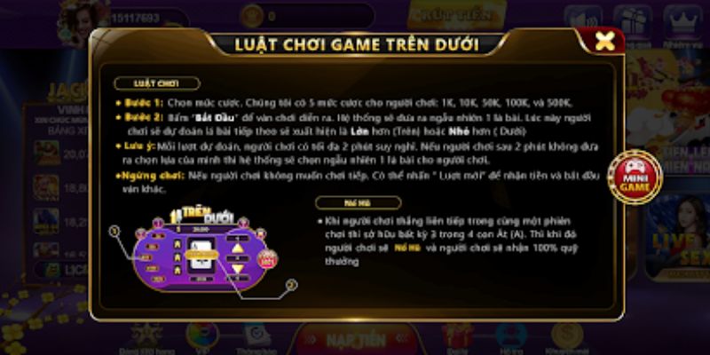 Nắm rõ luật chơi Game Trên Dưới 8xbet